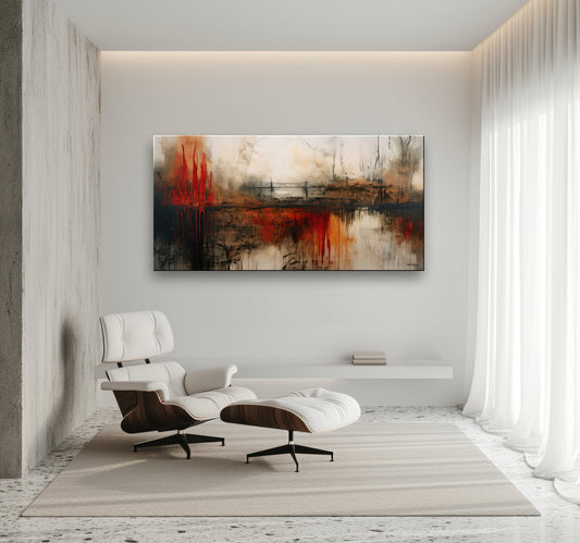 BRIDGE SYSTEMS-Extra Large Textured Canvas Painting – Limited Edition Abstract Cityscape