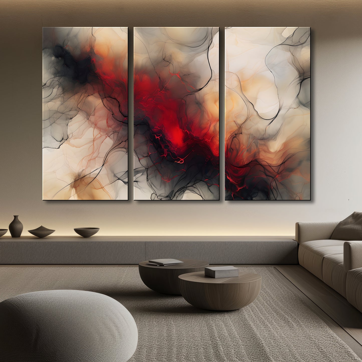 FIRE STIX -Extra Large Textured Canvas Painting – Limited Edition Abstract Fluid Art