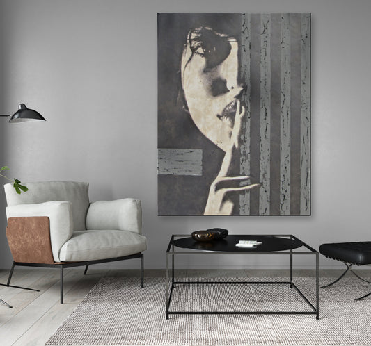 SECRETS - 60x48 x1.5 inch - Textured Painting