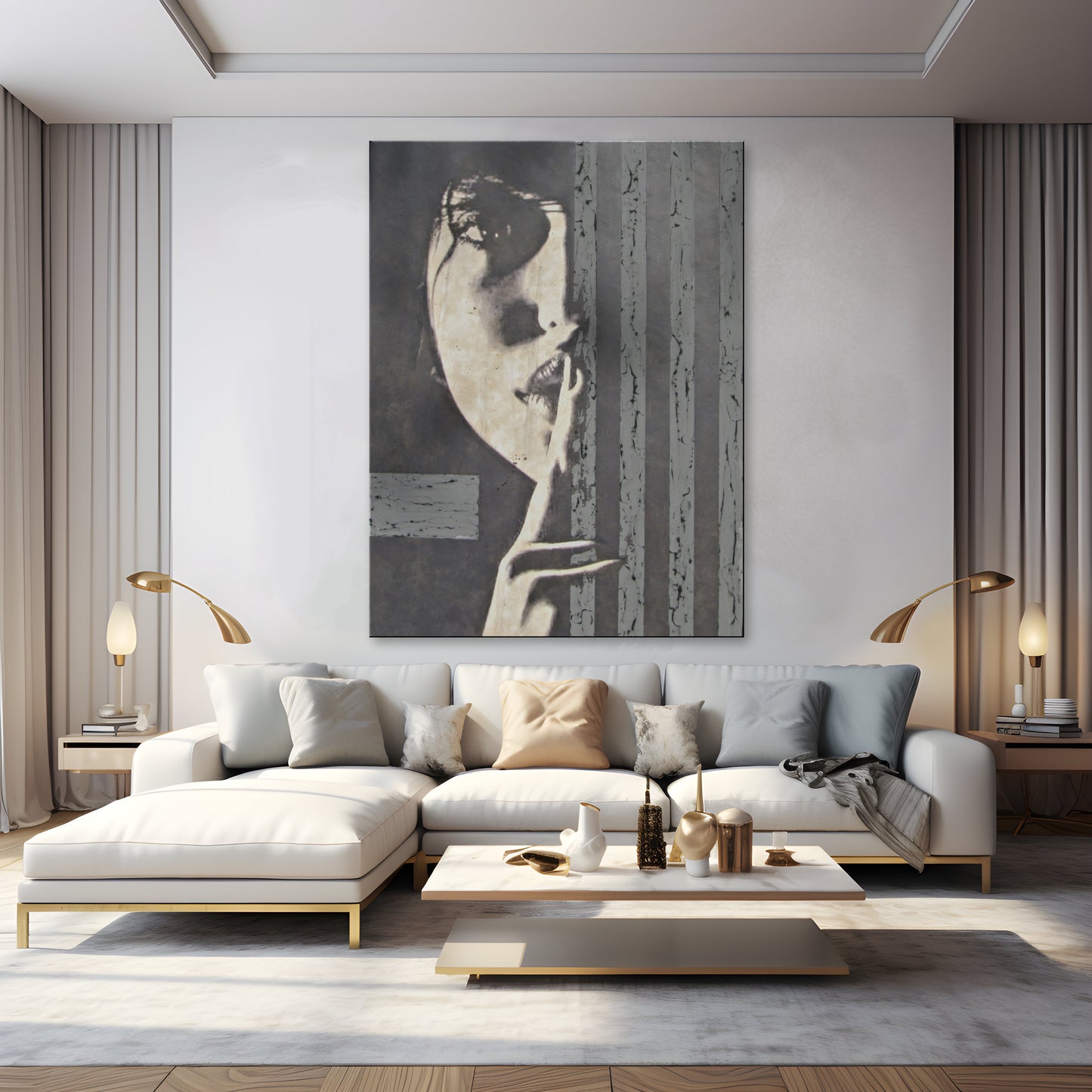 SECRETS - 60x48 x1.5 inch - Textured Painting