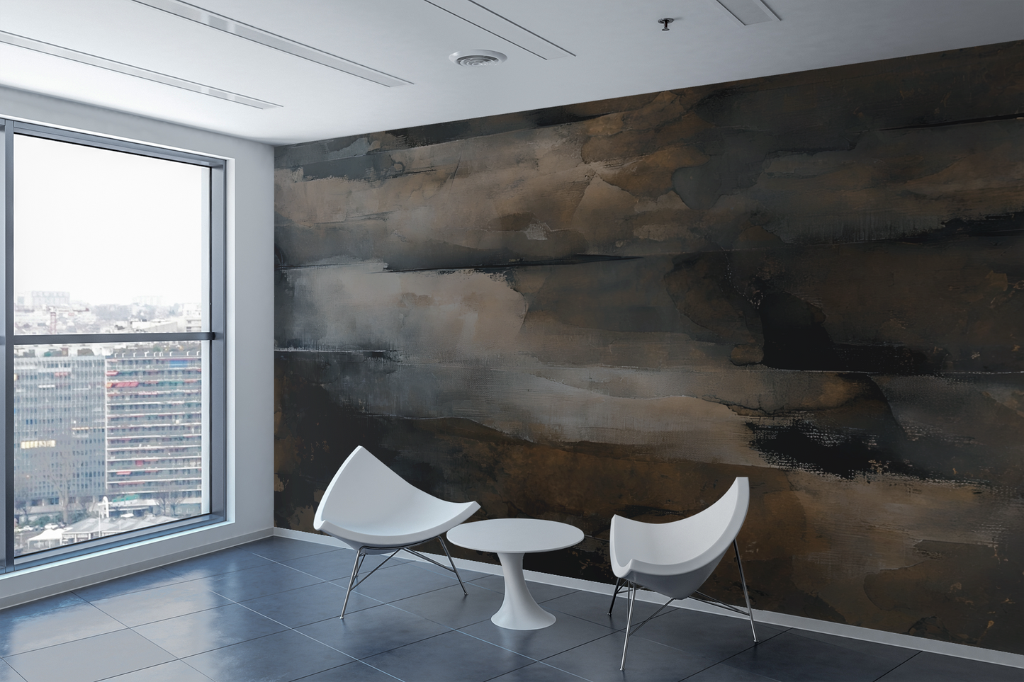 Rustic Distressed Abstract Luxury Wallpaper Mural in Peel & Stick Canvas Vinyl or Non-Woven