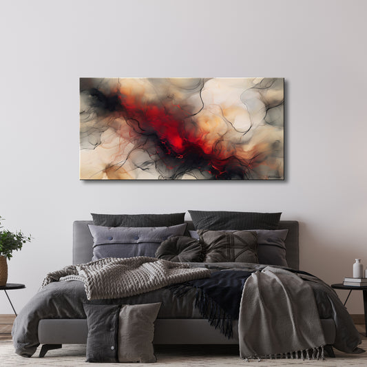FIRE STIX -Extra Large Textured Canvas Painting – Limited Edition Abstract Fluid Art