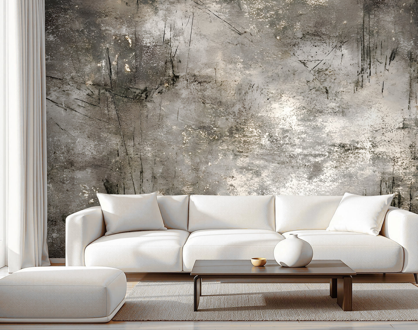 Distressed Scratched Concrete Wallpaper Mural