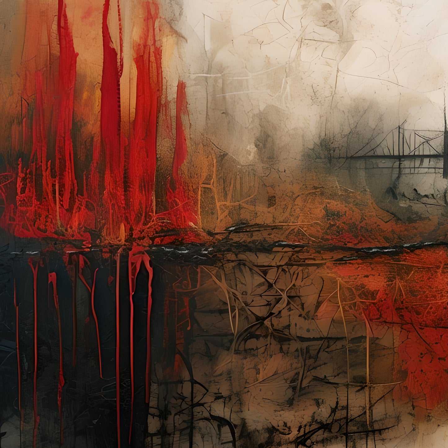 BRIDGE SYSTEMS-Extra Large Textured Canvas Painting – Limited Edition Abstract Cityscape
