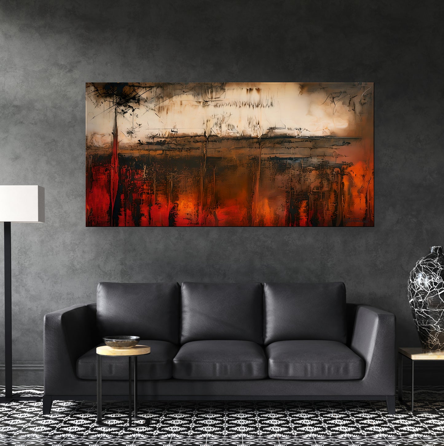 Red Dynasty - Hand Textured Limited Edition Giclee on Canvas