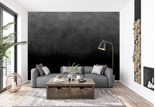 Black Ombre Abstract Luxury Wallpaper Mural in Peel & Stick Canvas Vinyl or Non-Woven