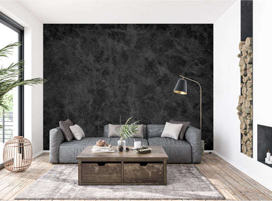 Black Urban leathery look Abstract Luxury Wallpaper Mural in Peel & Stick Canvas Vinyl or Non-Woven