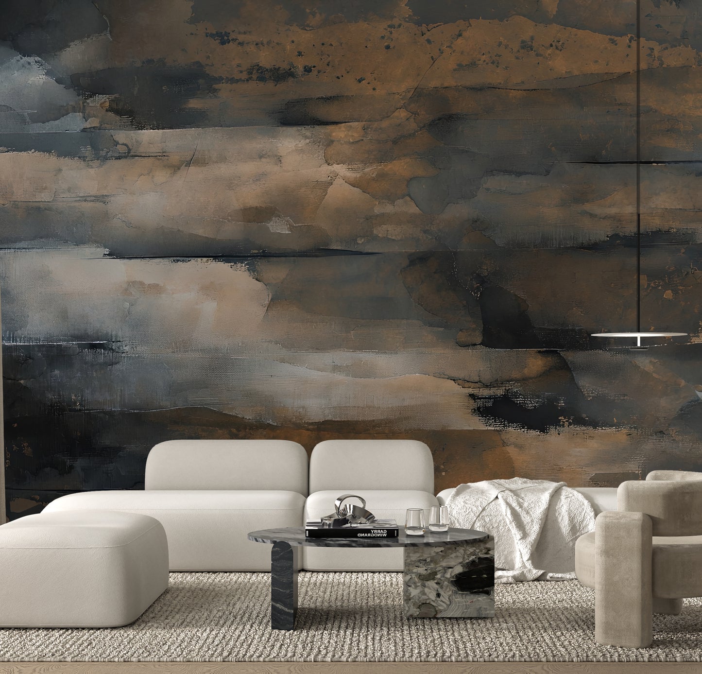Rustic Distressed Abstract Luxury Wallpaper Mural in Peel & Stick Canvas Vinyl or Non-Woven