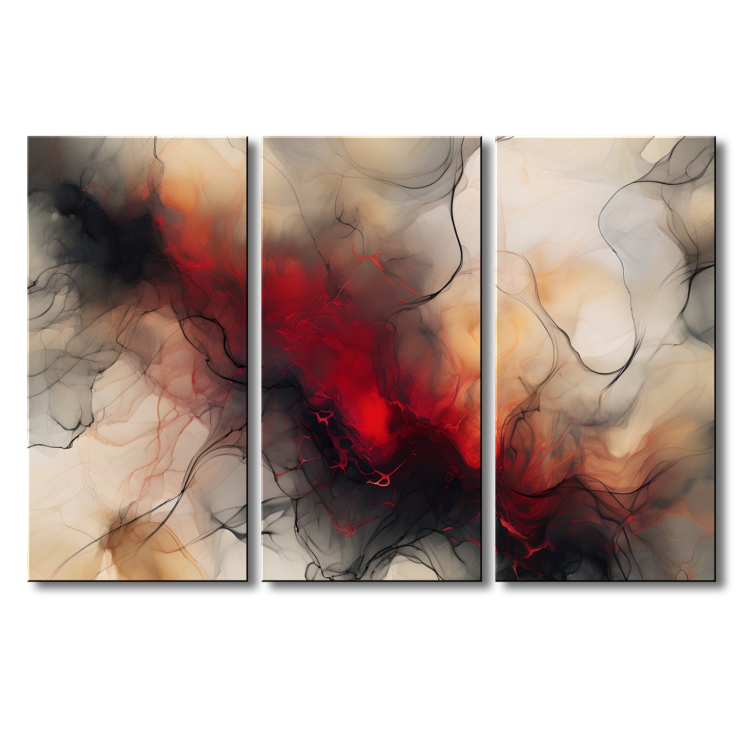 FIRE STIX -Extra Large Textured Canvas Painting – Limited Edition Abstract Fluid Art