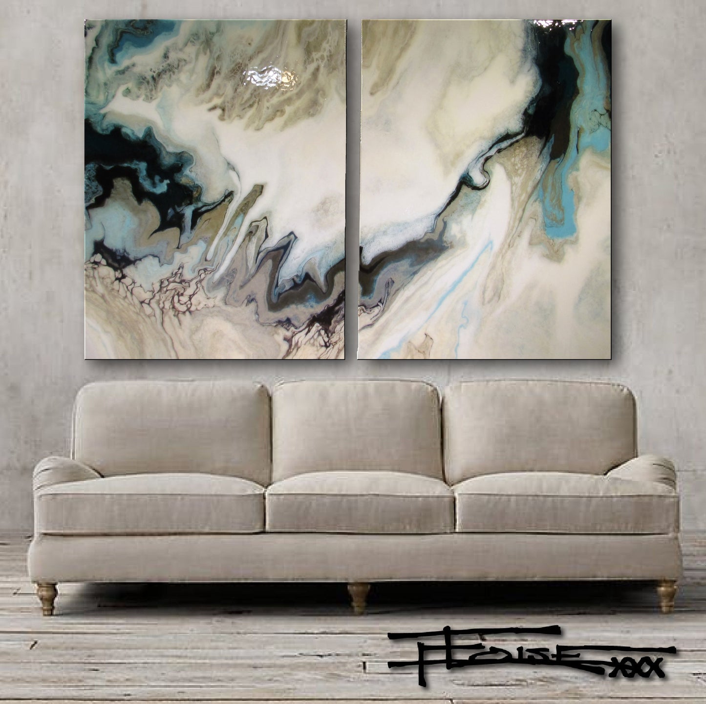 ISLAND TIME Diptych - Resin Coated Limited Edition