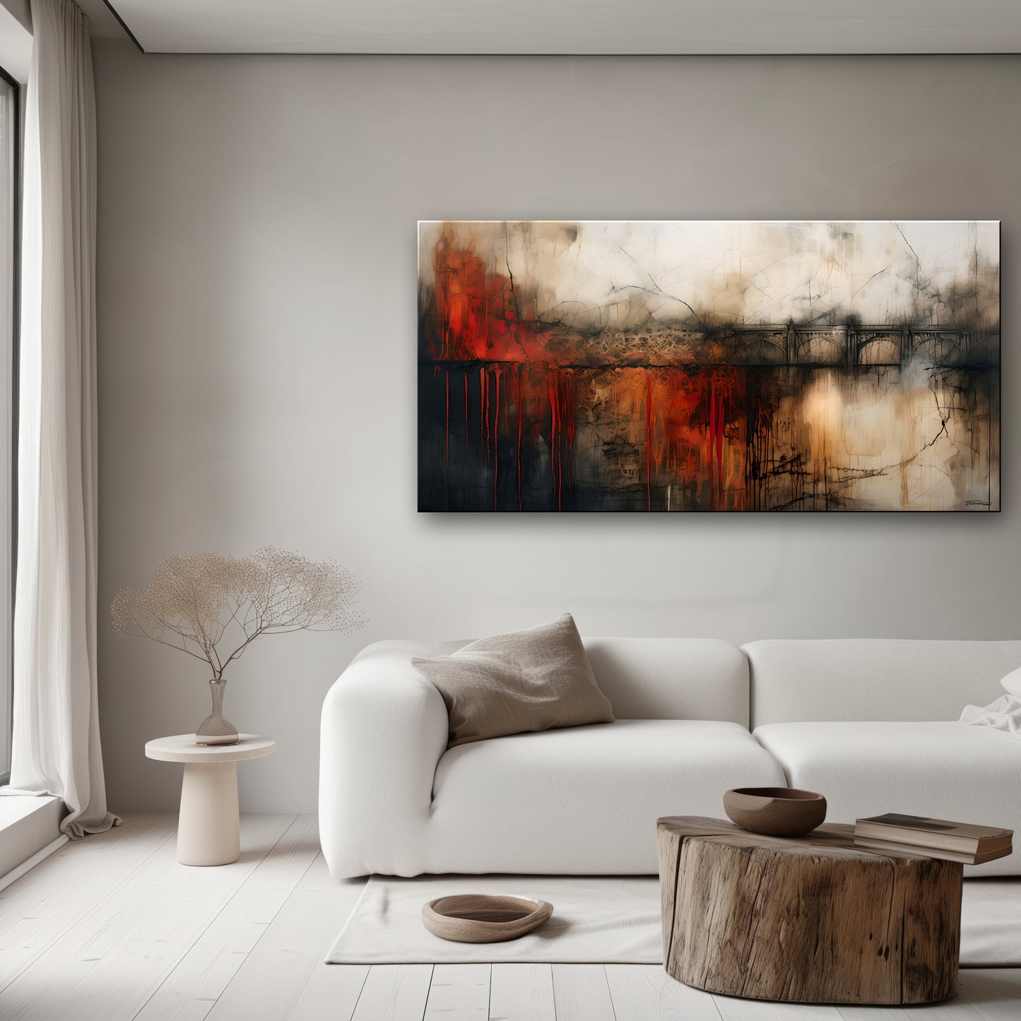UNDERGROUND-Extra Large Textured Canvas Painting – Limited Edition Abstract Cityscape
