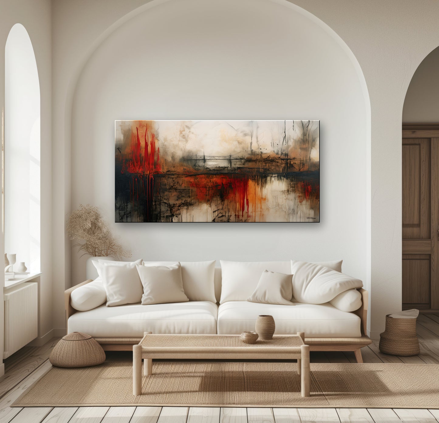 BRIDGE SYSTEMS-Extra Large Textured Canvas Painting – Limited Edition Abstract Cityscape