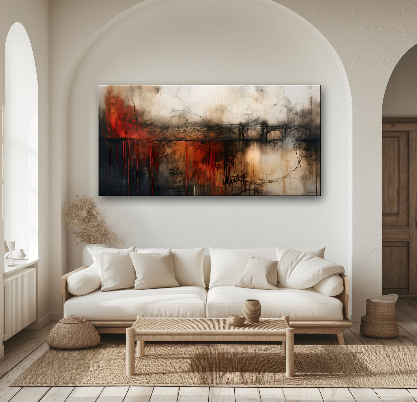 UNDERGROUND-Extra Large Textured Canvas Painting – Limited Edition Abstract Cityscape