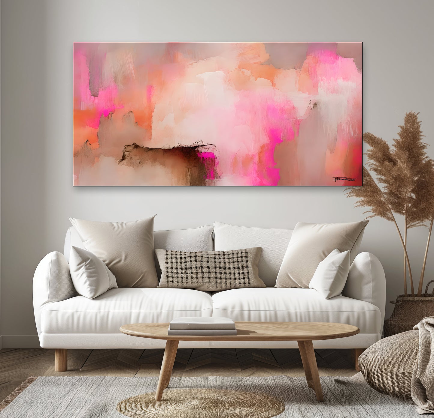 FRACTURED PINK-Extra Large Textured Canvas Painting – Limited Edition Abstract