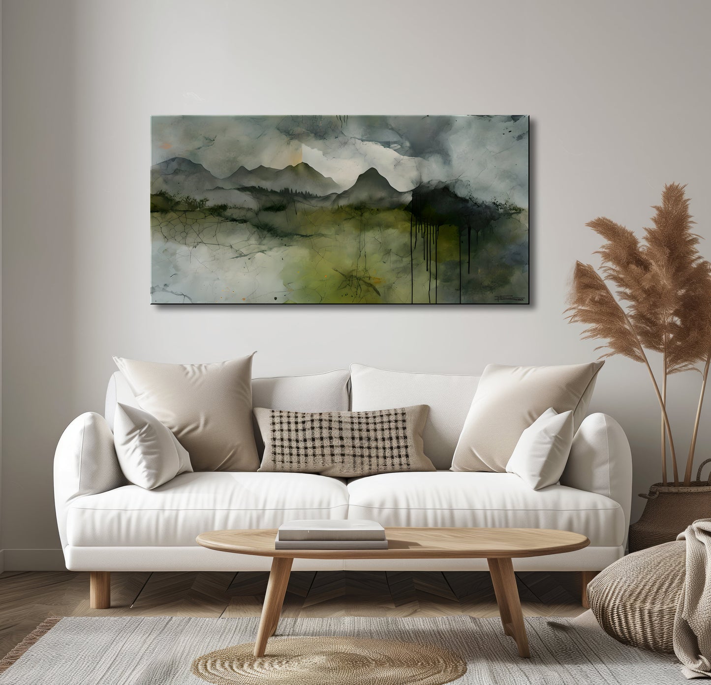 LAYERED ELEMENTALS -Extra Large Textured Canvas Painting – Limited Edition Abstract Mountainscape
