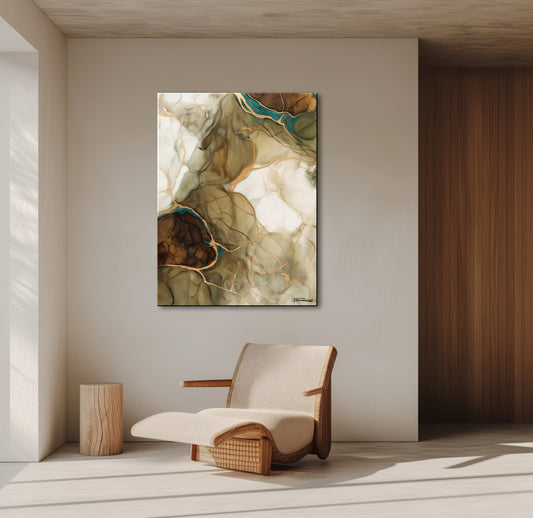 Golden Strata 1 Abstract Painting Limited Edition