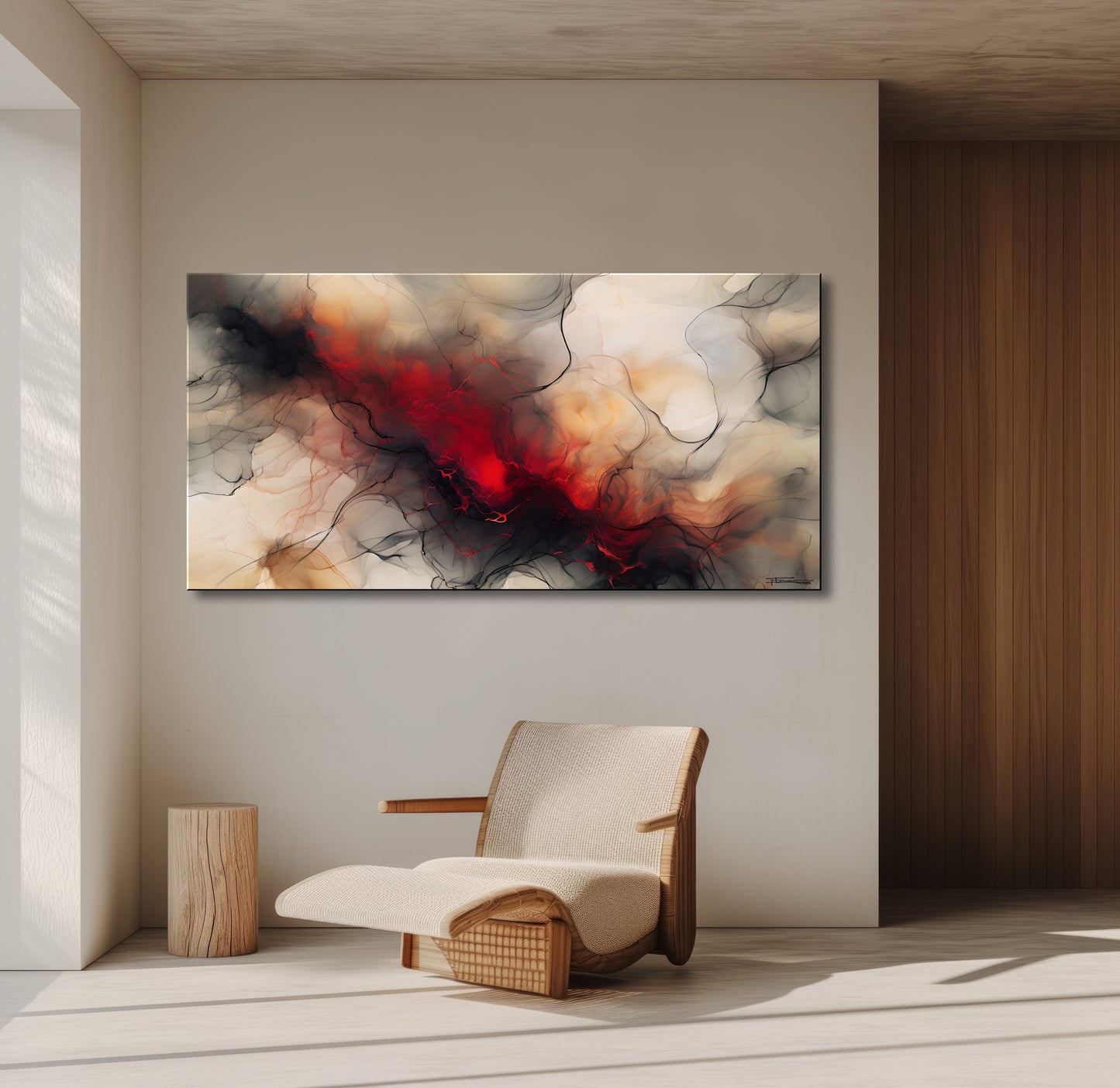 FIRE STIX -Extra Large Textured Canvas Painting – Limited Edition Abstract Fluid Art