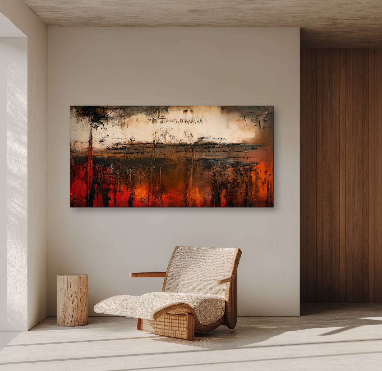 Red Dynasty - Hand Textured Limited Edition Giclee on Canvas