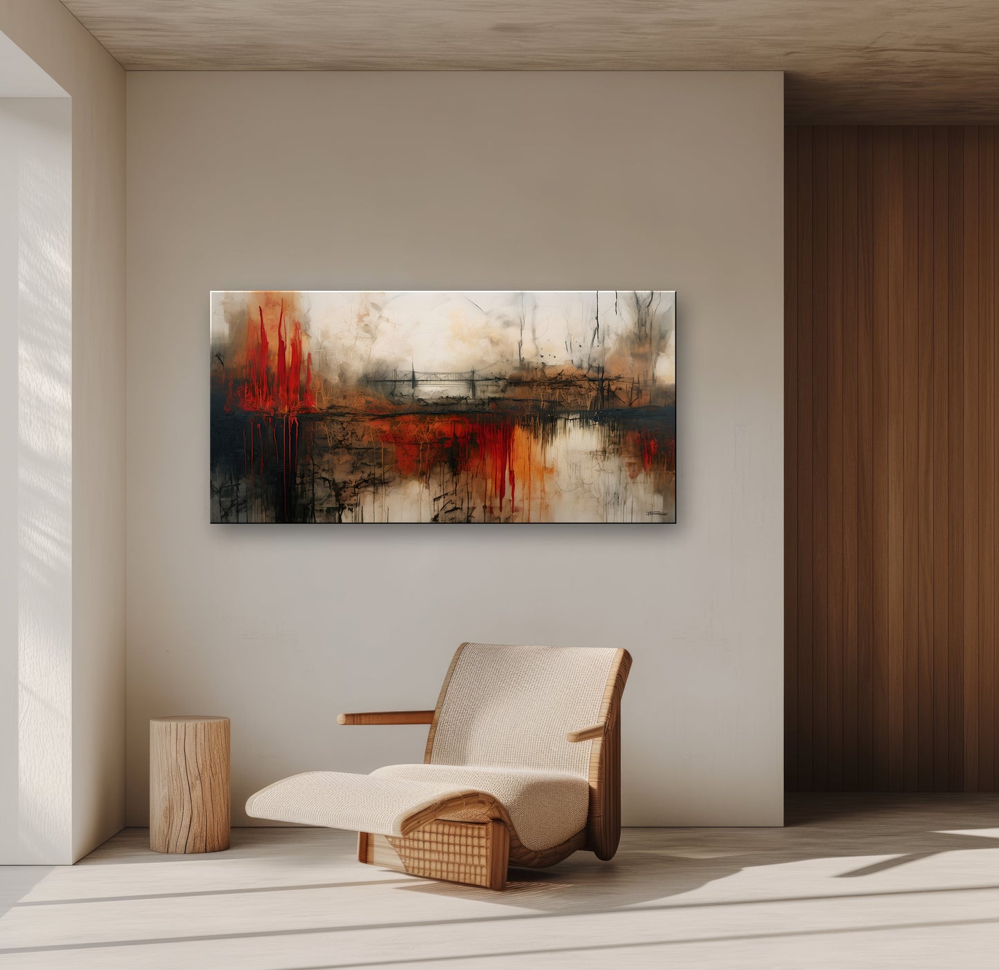 BRIDGE SYSTEMS-Extra Large Textured Canvas Painting – Limited Edition Abstract Cityscape