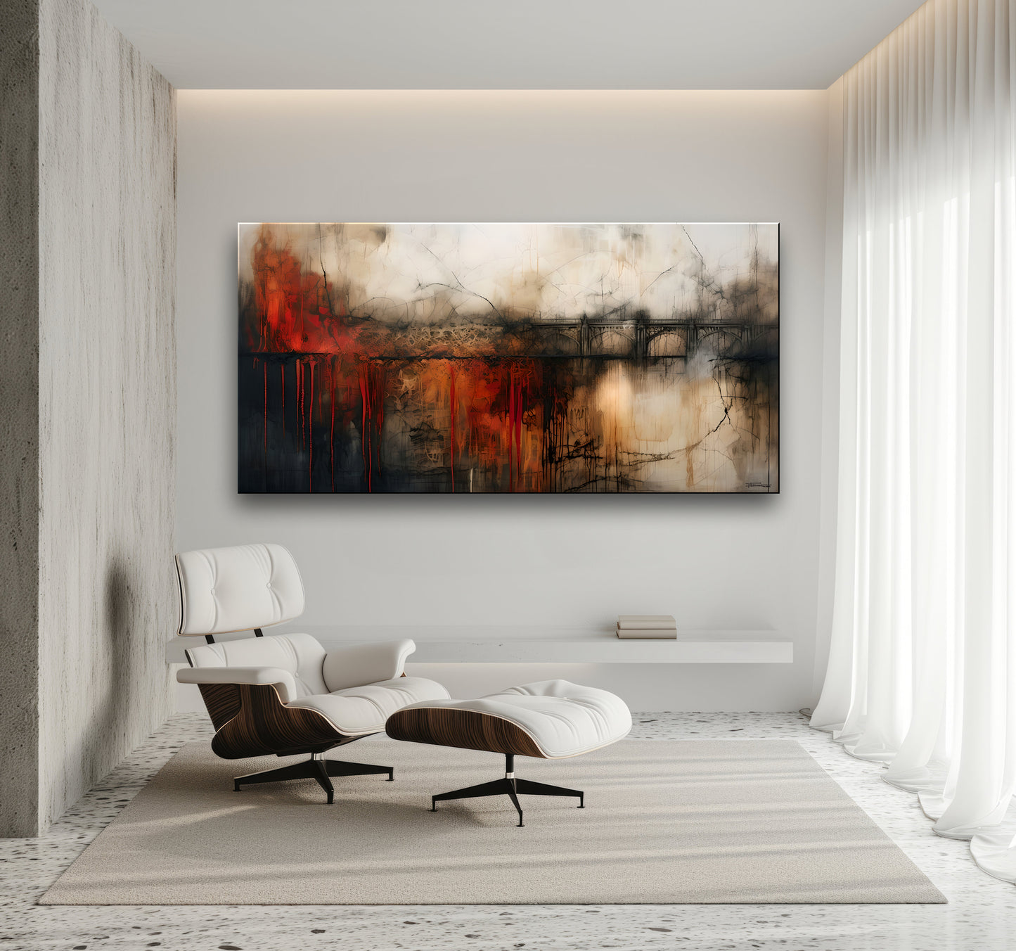 UNDERGROUND-Extra Large Textured Canvas Painting – Limited Edition Abstract Cityscape