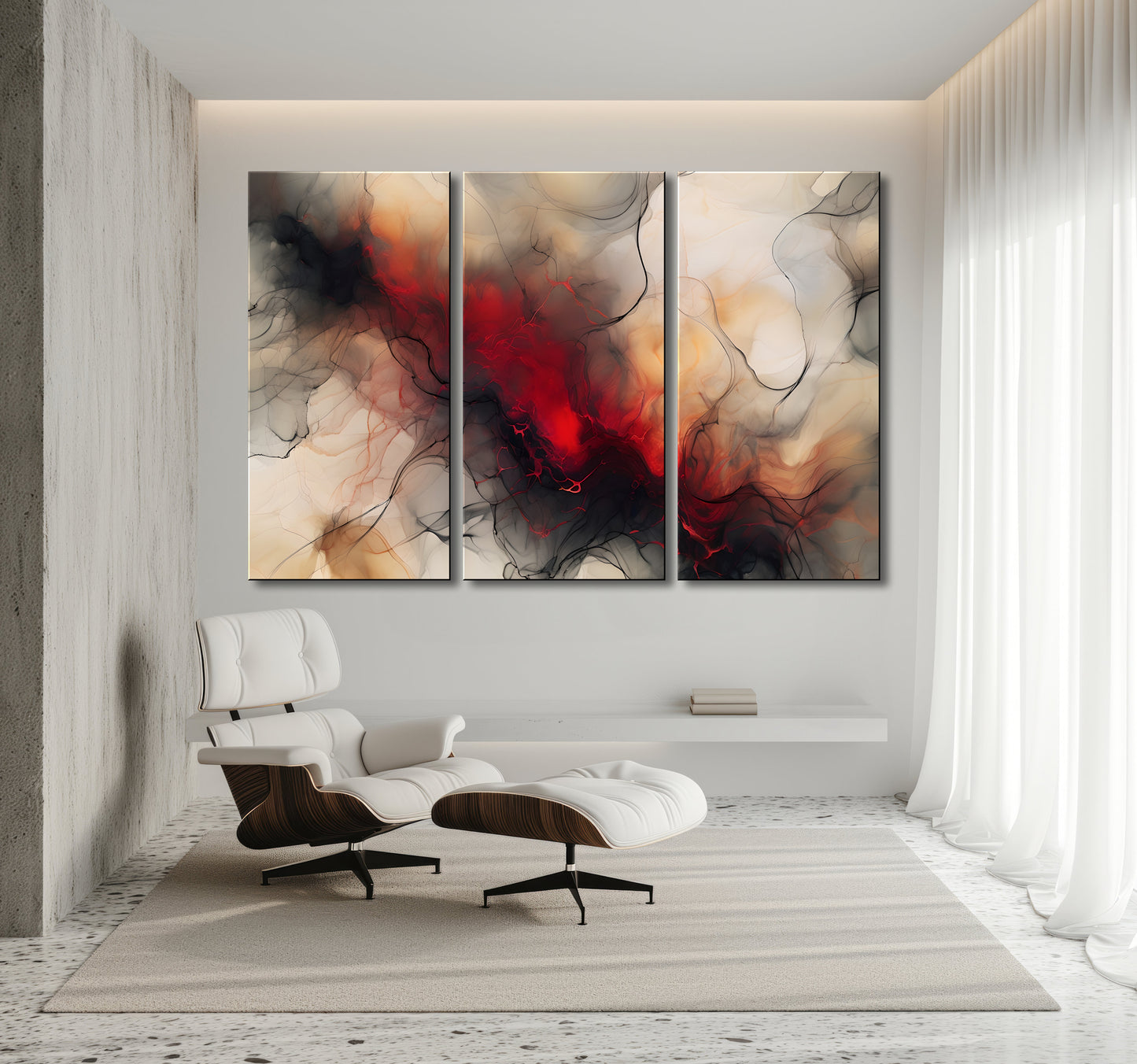 FIRE STIX -Extra Large Textured Canvas Painting – Limited Edition Abstract Fluid Art