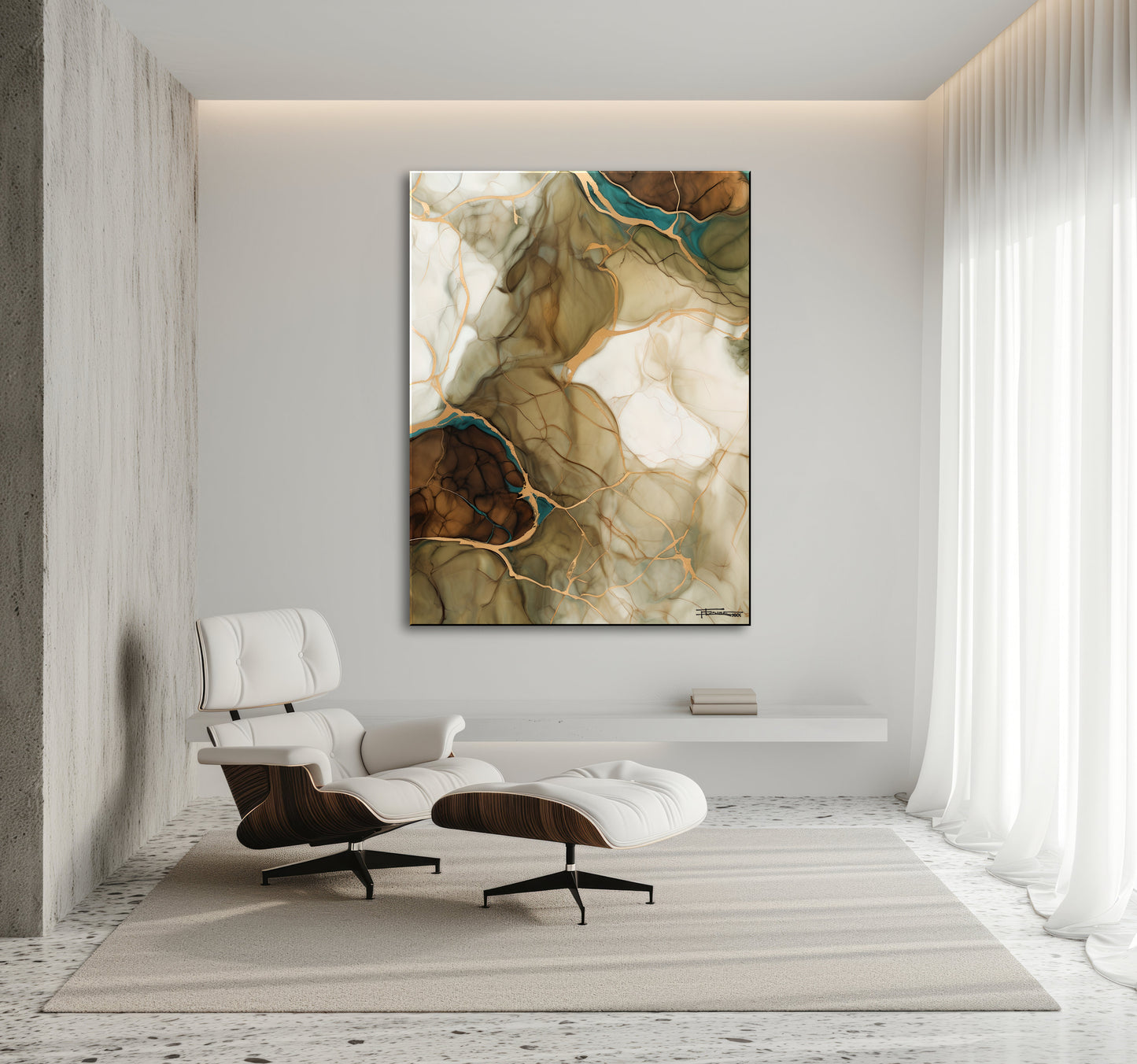 Golden Strata 1 Abstract Painting Limited Edition
