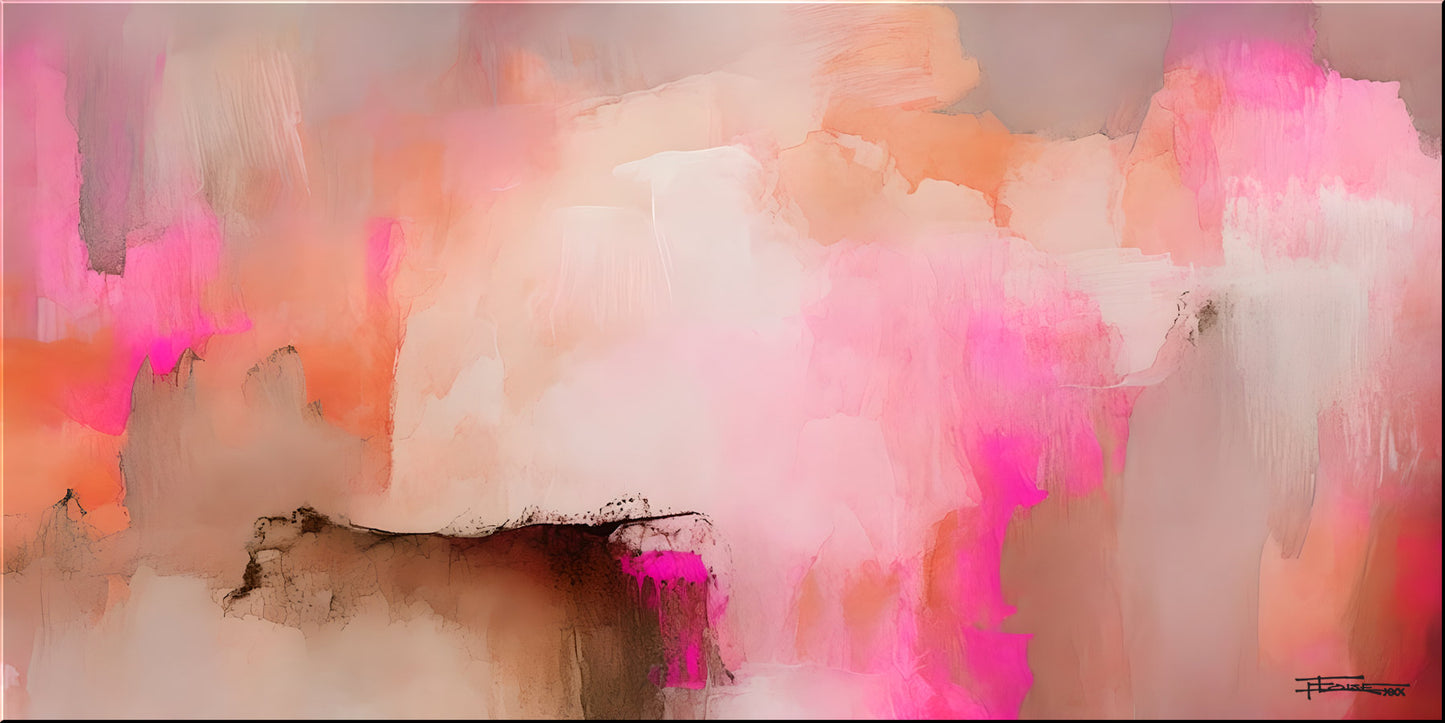 FRACTURED PINK-Extra Large Textured Canvas Painting – Limited Edition Abstract