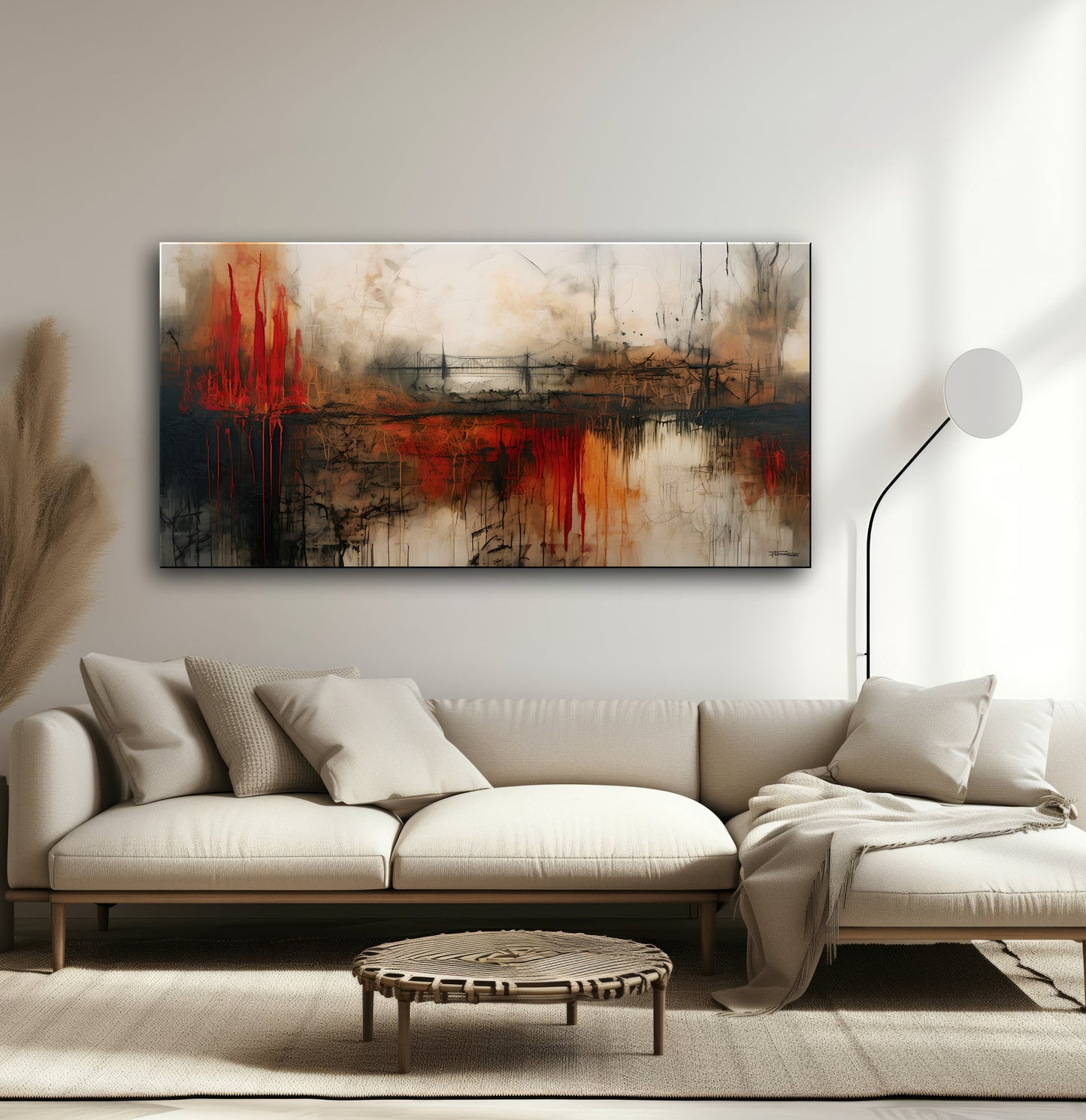 BRIDGE SYSTEMS-Extra Large Textured Canvas Painting – Limited Edition Abstract Cityscape