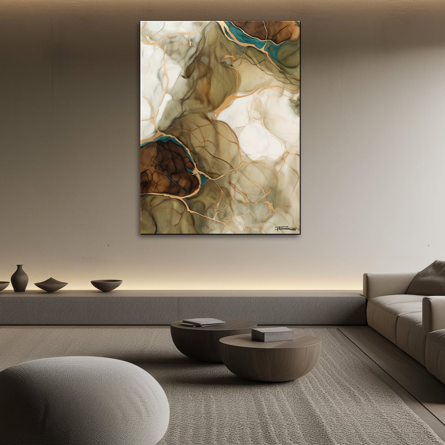 Golden Strata 1 Abstract Painting Limited Edition