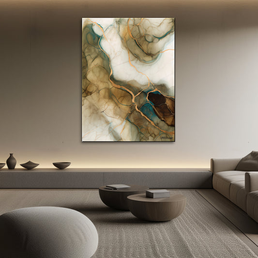 Golden Strata 2 Abstract Painting Limited Edition