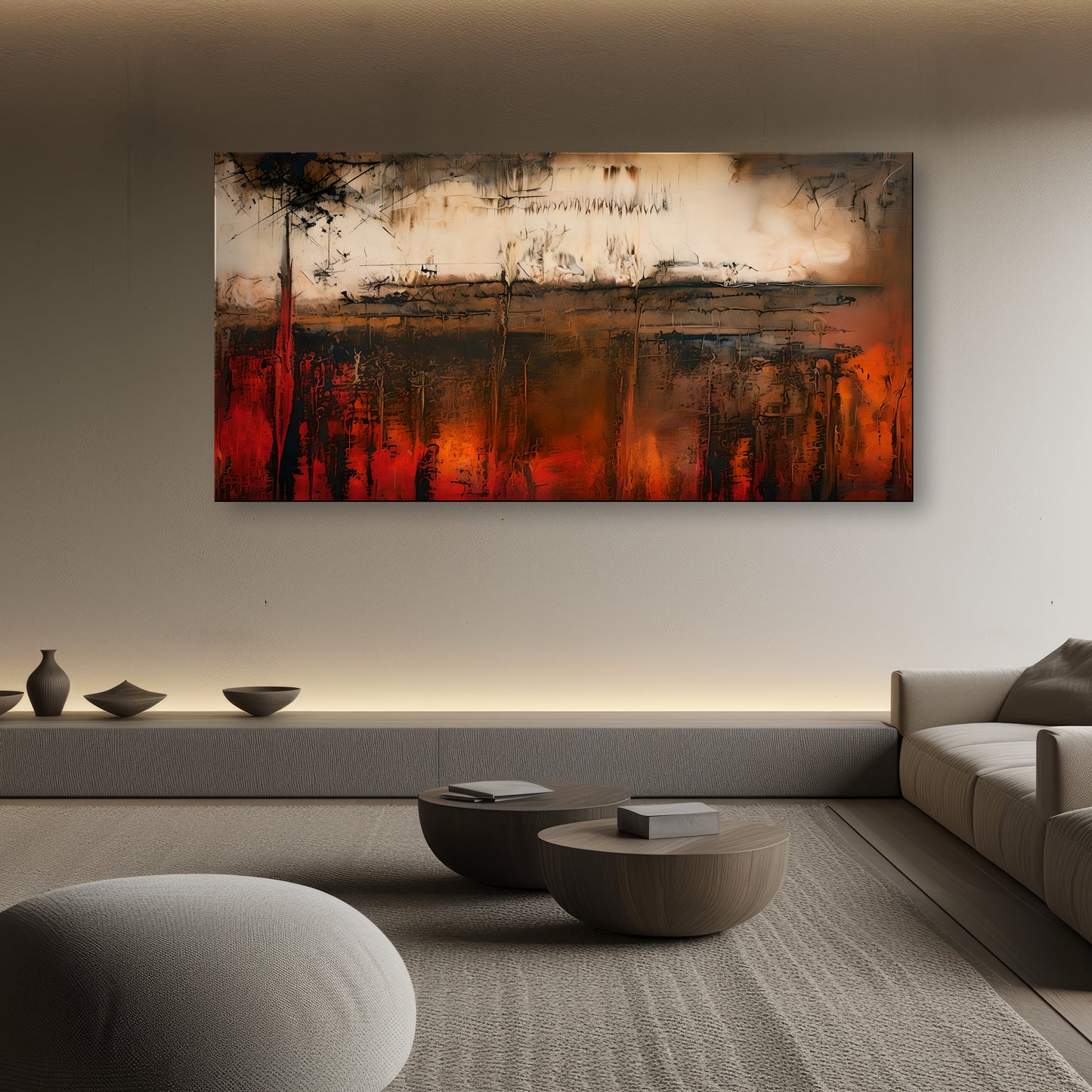 Red Dynasty - Hand Textured Limited Edition Giclee on Canvas