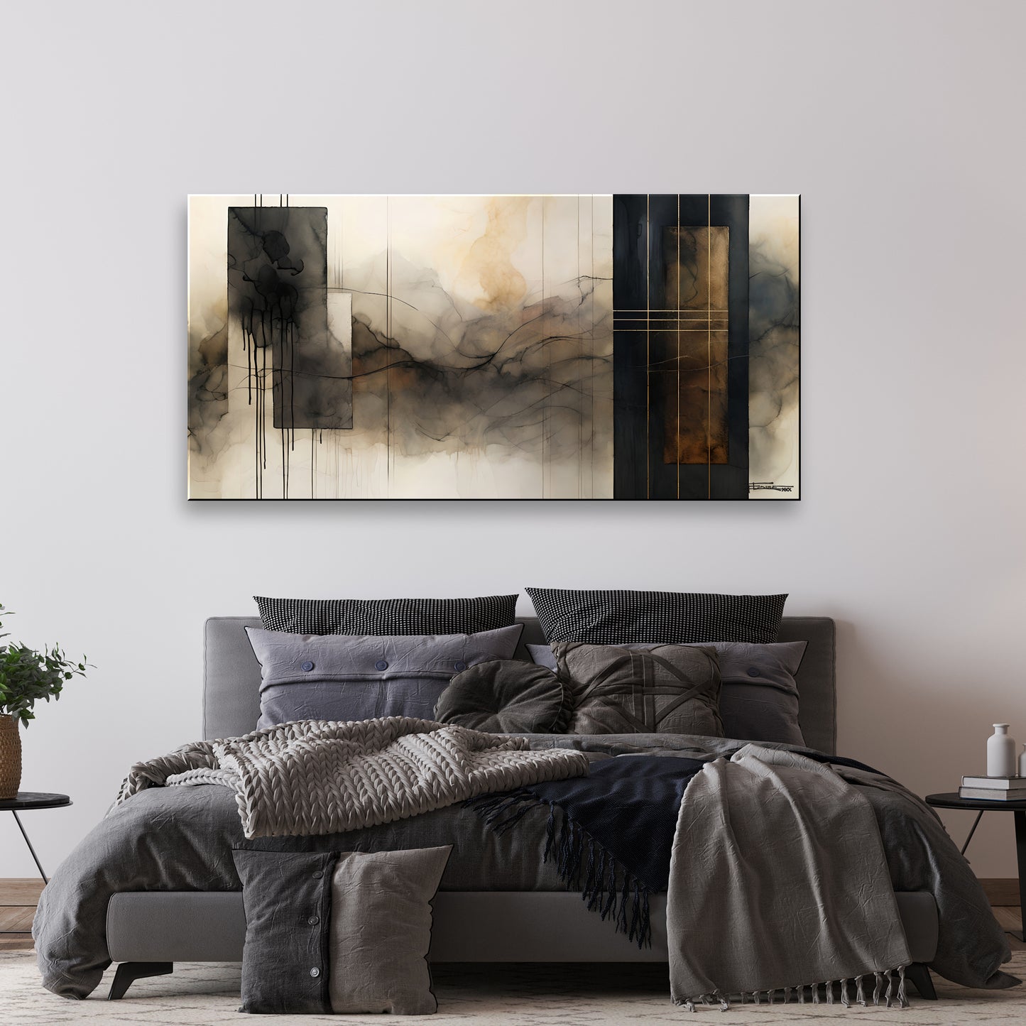SQUARED OFF-Extra Large Textured Canvas Painting – Limited Edition Abstract