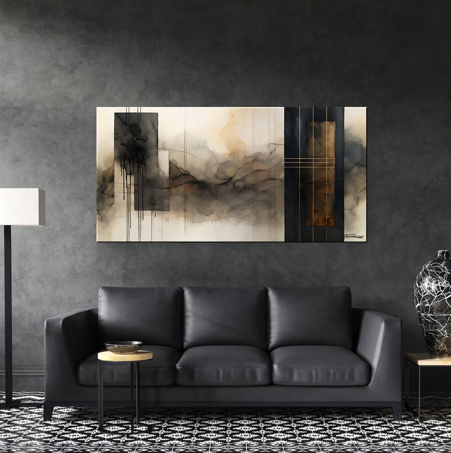SQUARED OFF-Extra Large Textured Canvas Painting – Limited Edition Abstract