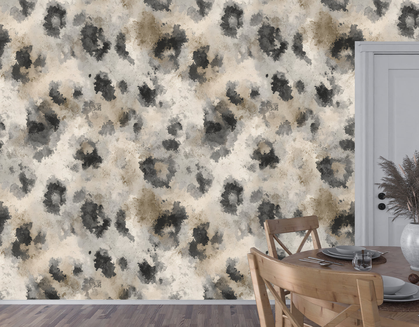 Luxury Snow Leopard Abstract Wallpaper