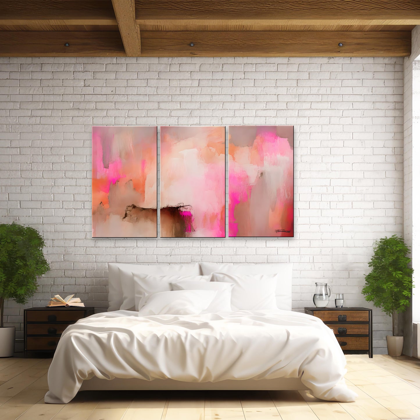 FRACTURED PINK-Extra Large Textured Canvas Painting – Limited Edition Abstract