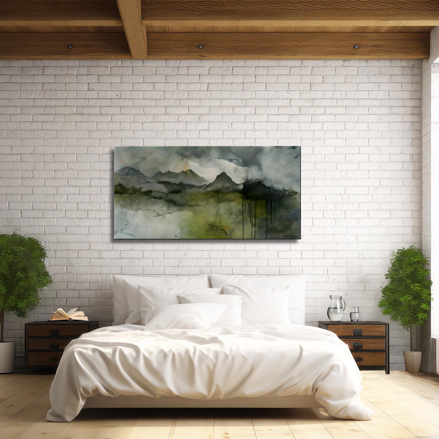 LAYERED ELEMENTALS -Extra Large Textured Canvas Painting – Limited Edition Abstract Mountainscape