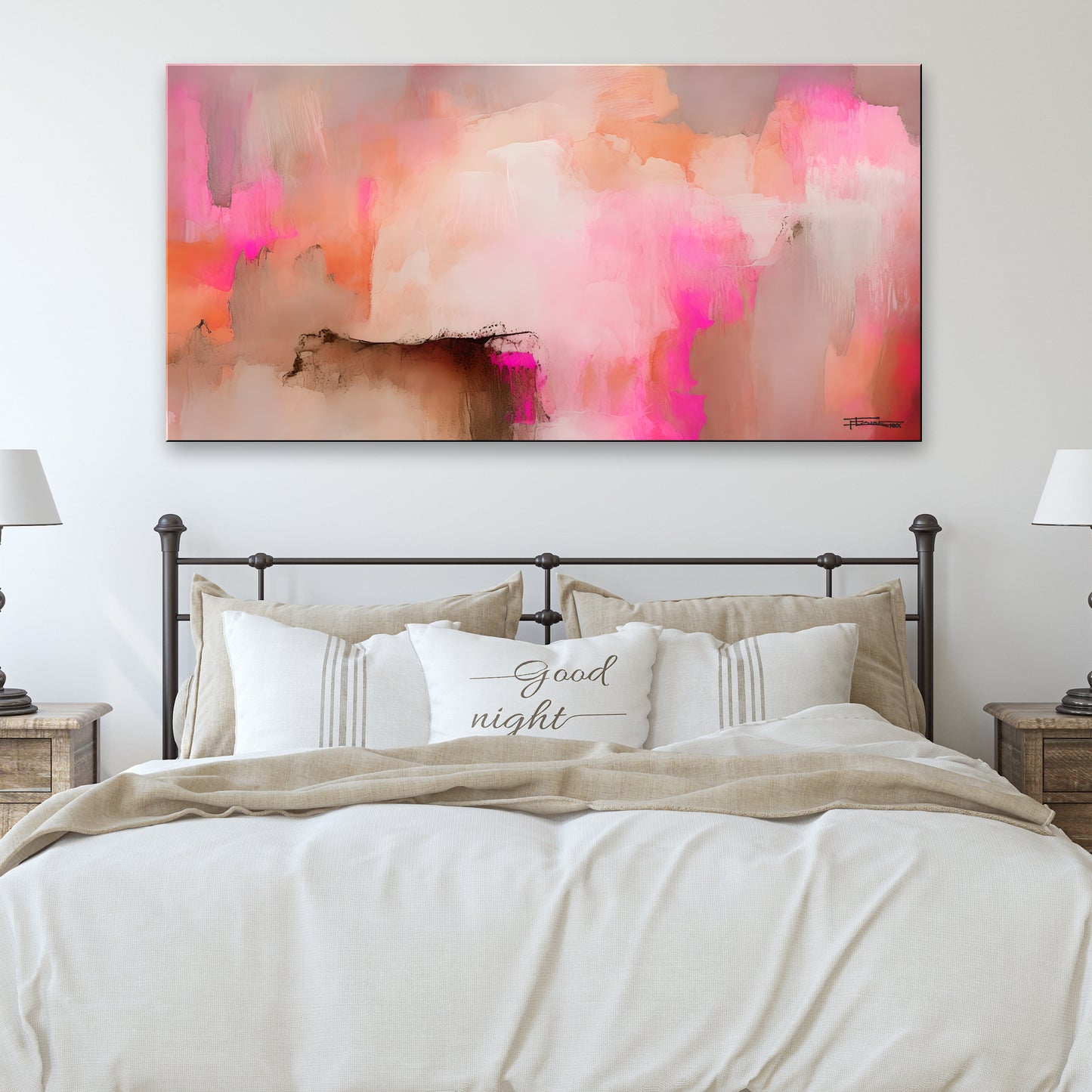 FRACTURED PINK-Extra Large Textured Canvas Painting – Limited Edition Abstract