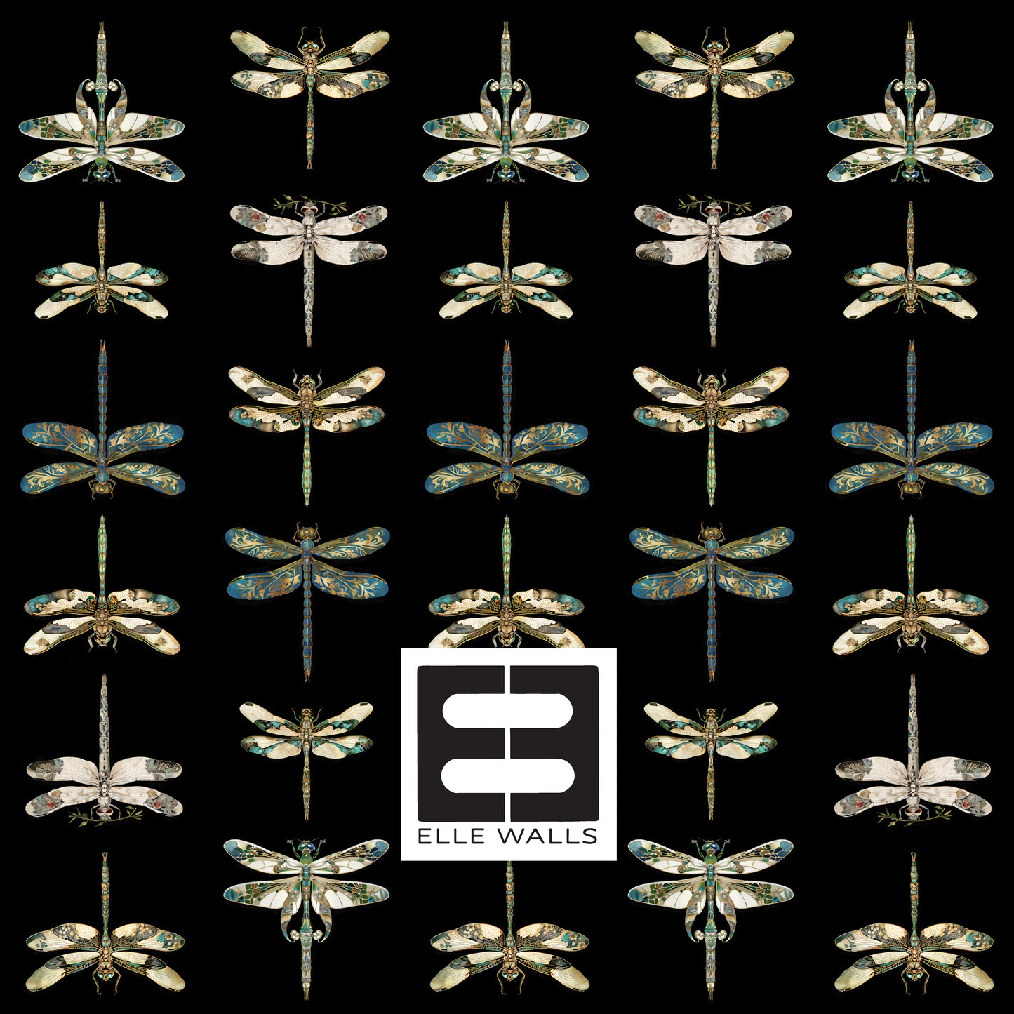 Mystic Dragonfly Luxury Wallpaper Textured Paper or Peel and Stick