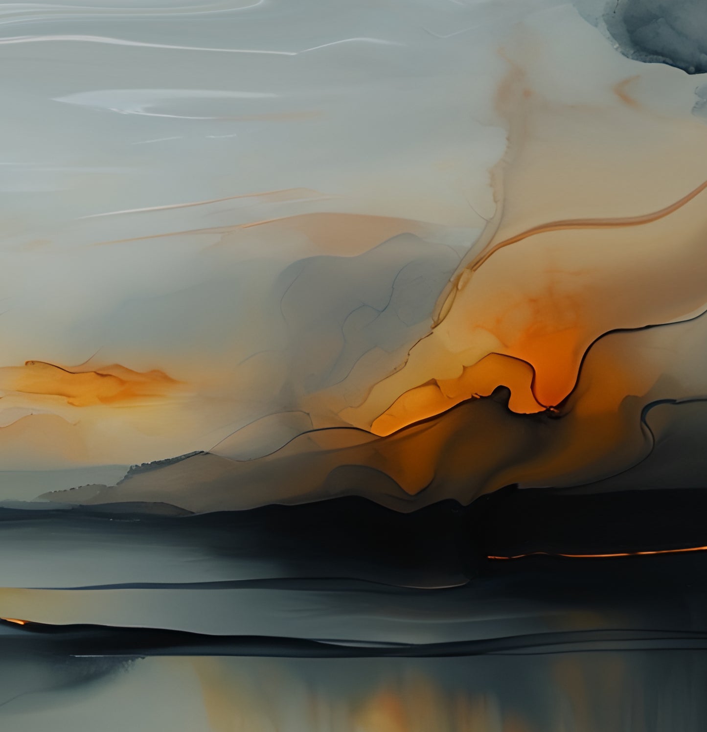 SUNSET ON THE LAKE-Extra Large Textured Canvas Painting – Limited Edition Abstract