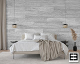 Light Gray Woodgrained Textured Peel and Stick Wallpaper Tiles