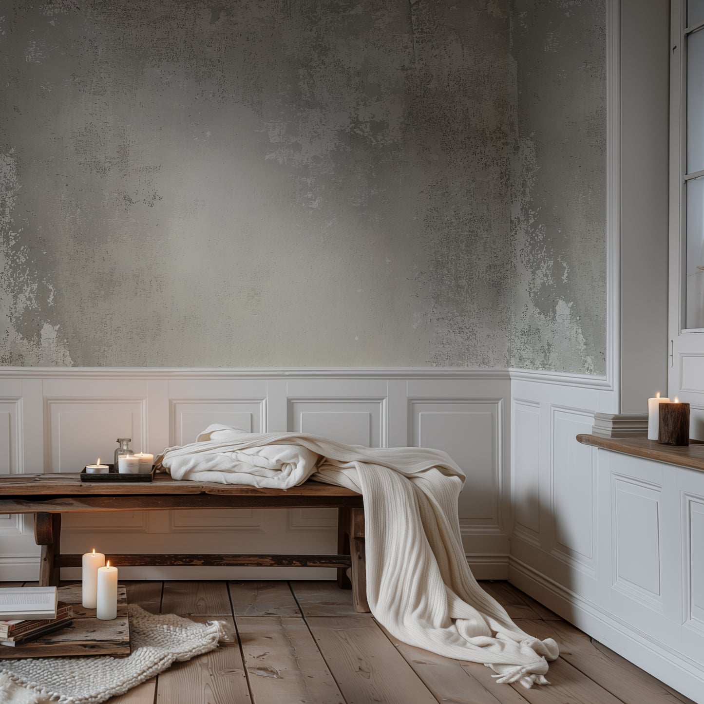 Distressed Rustic Concrete Wallpaper Mural