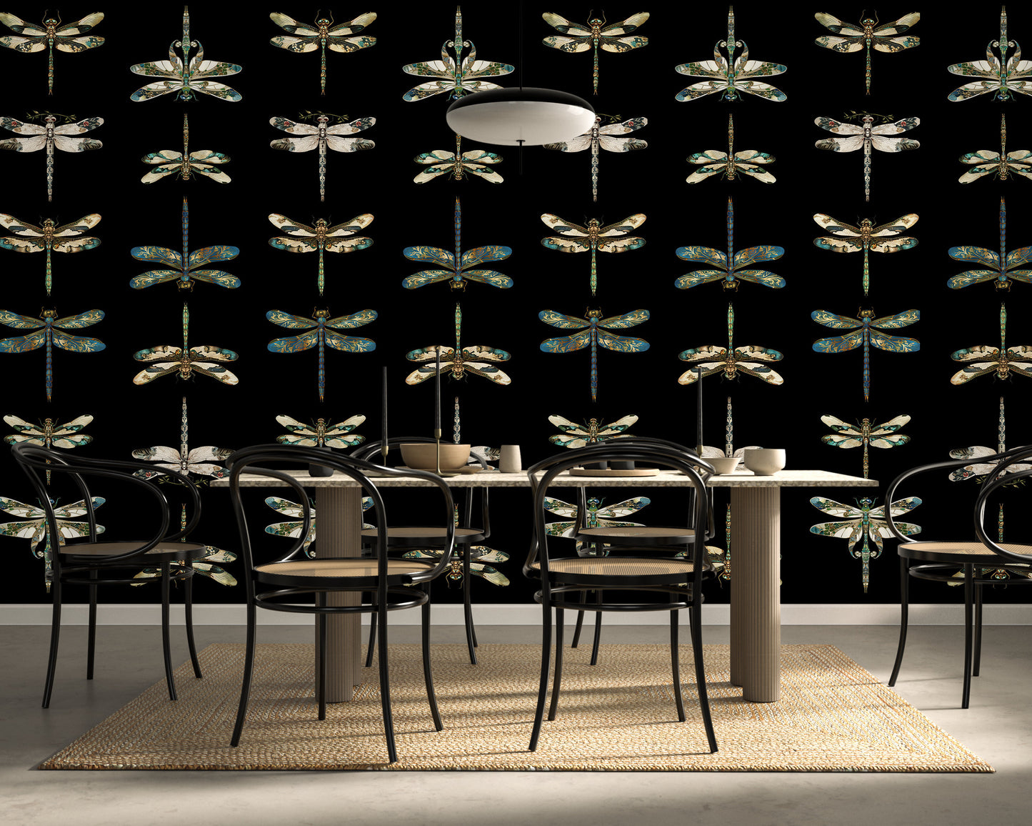 Mystic Dragonfly Luxury Wallpaper Textured Paper or Peel and Stick