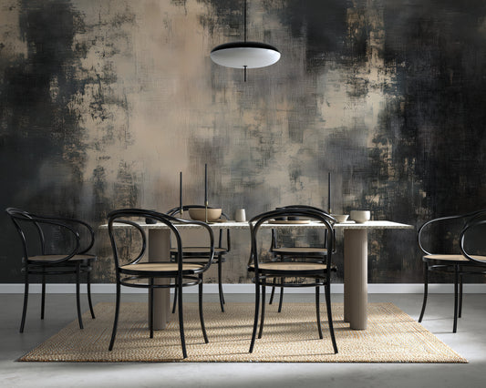 Distressed Linen Abstract Wall Mural Modern Wallpaper in Peel & Stick Canvas Vinyl or Non-Woven