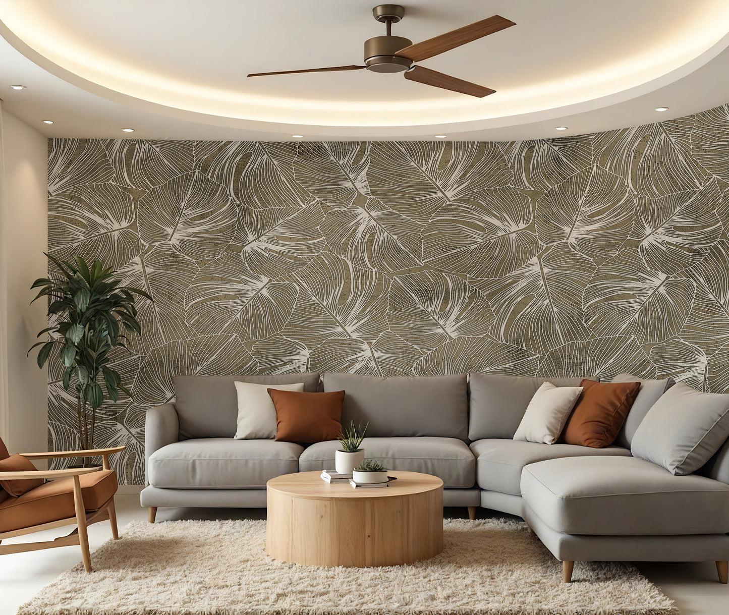 Tropical Canopy Textured Wallpaper Mural