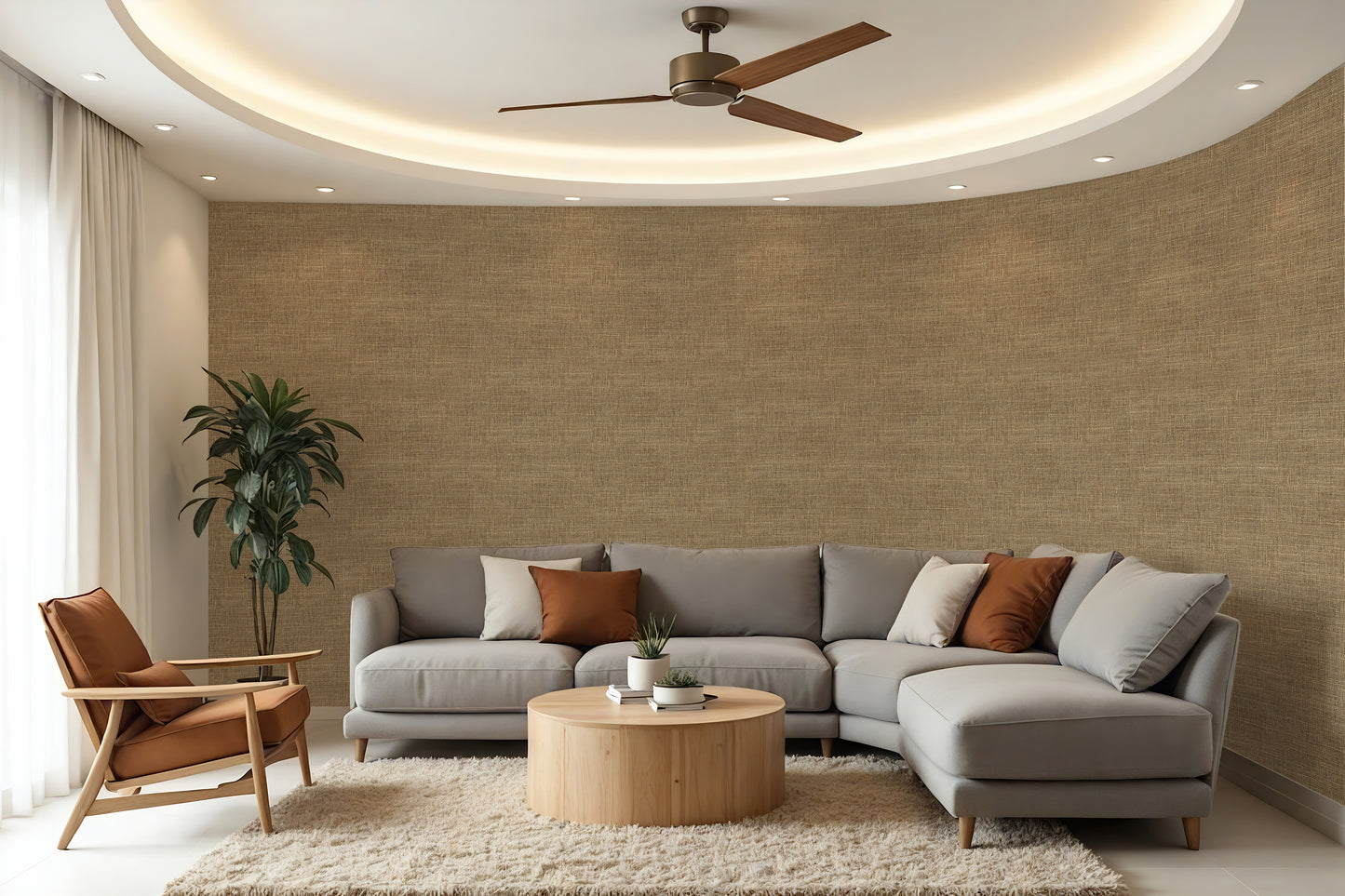 Burlap look Farmhouse Wallpaper Mural