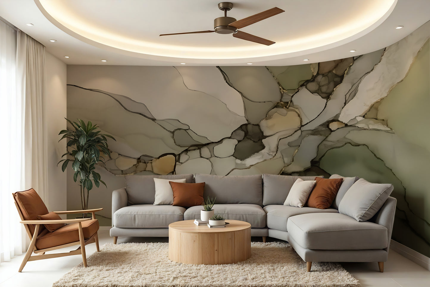 Green Earth Abstract Luxury Wallpaper Mural