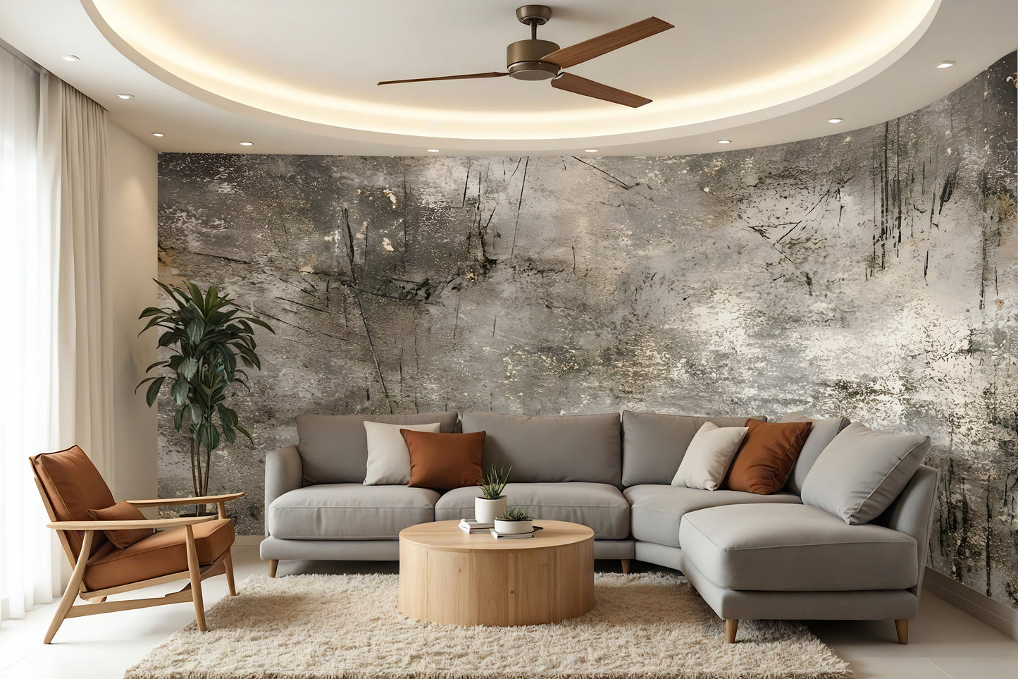 Distressed Scratched Concrete Wallpaper Mural