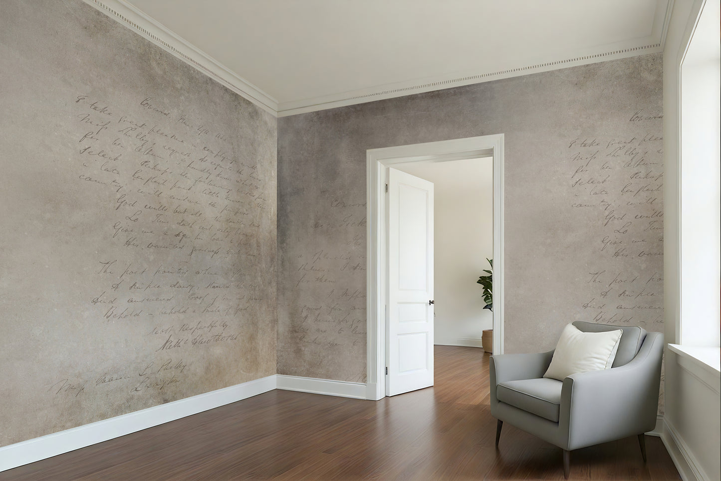 Vintage Distressed Handwriting textured Wallpaper Mural