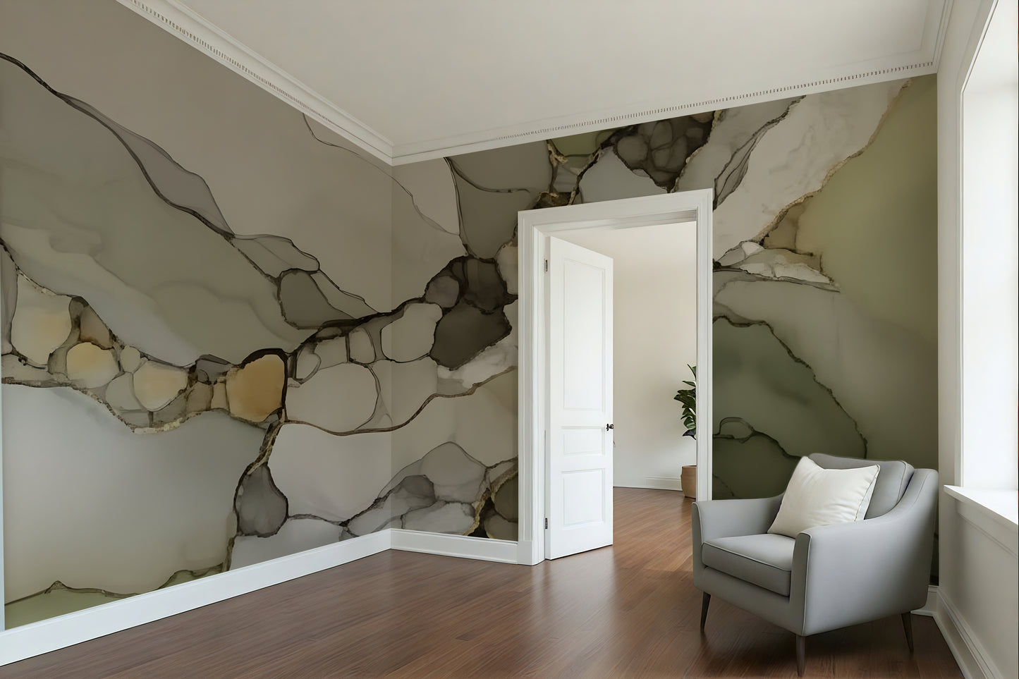 Green Earth Abstract Luxury Wallpaper Mural