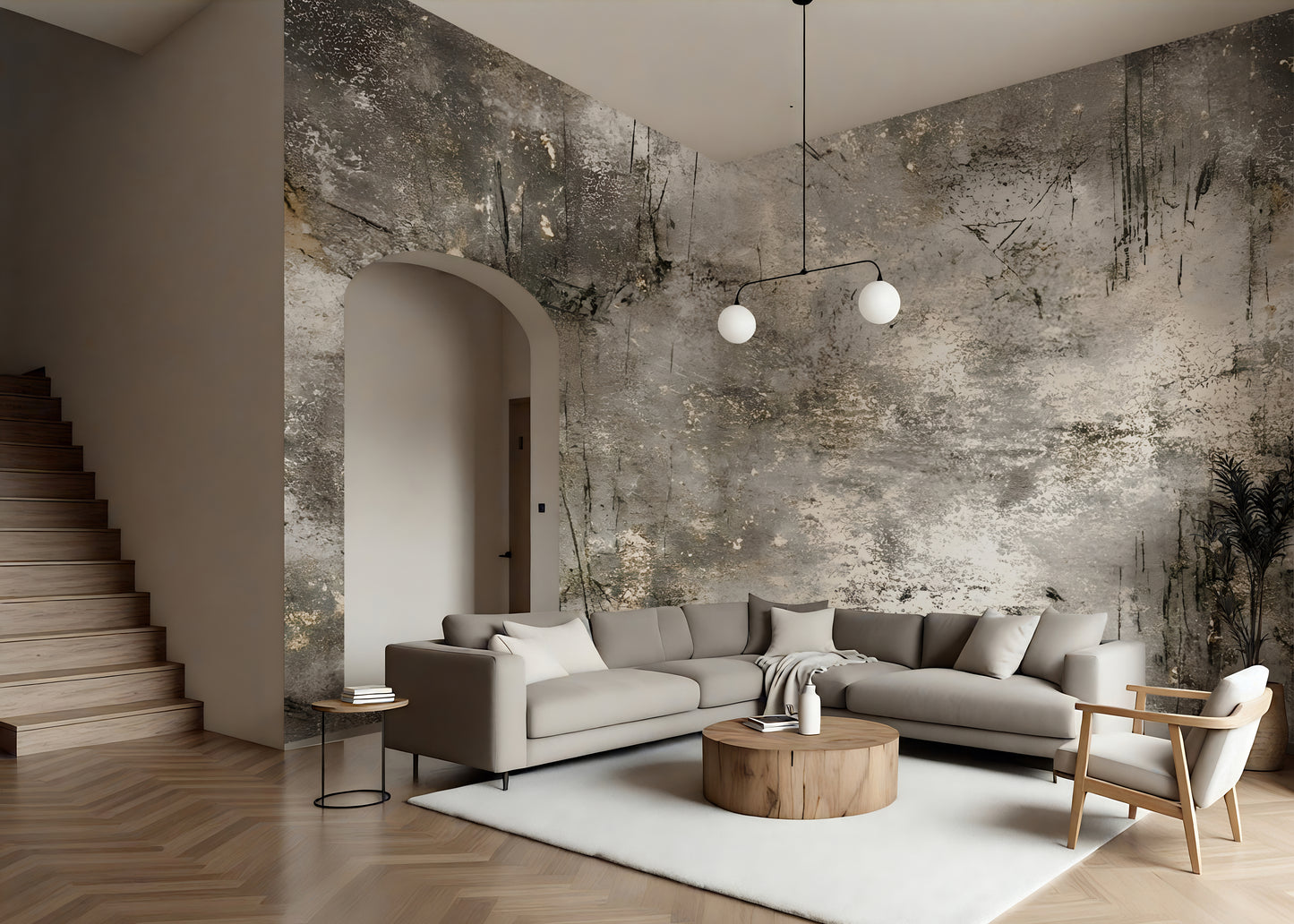 Distressed Scratched Concrete Wallpaper Mural